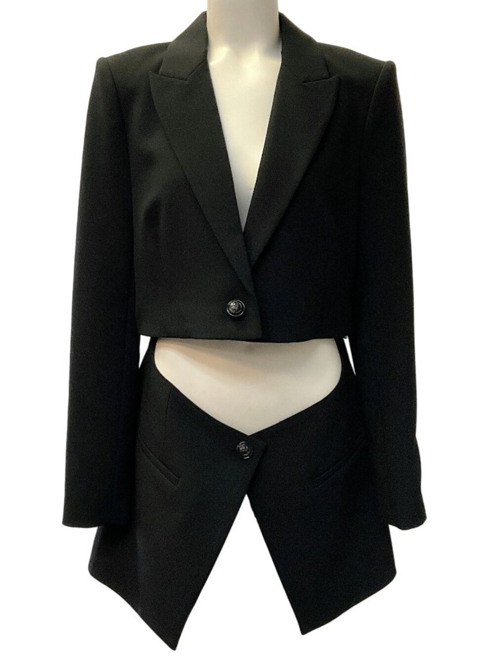 L'Agence Black Cora Detachable Bottom Blazer
